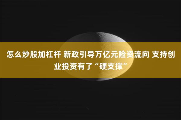 怎么炒股加杠杆 新政引导万亿元险资流向 支持创业投资有了“硬支撑”