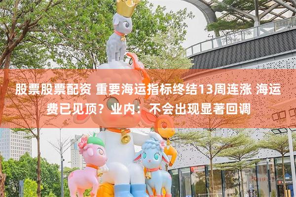 股票股票配资 重要海运指标终结13周连涨 海运费已见顶？业内：不会出现显著回调