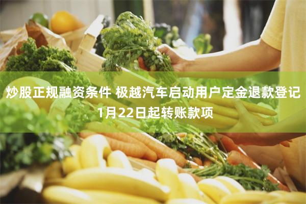 炒股正规融资条件 极越汽车启动用户定金退款登记 1月22日起转账款项