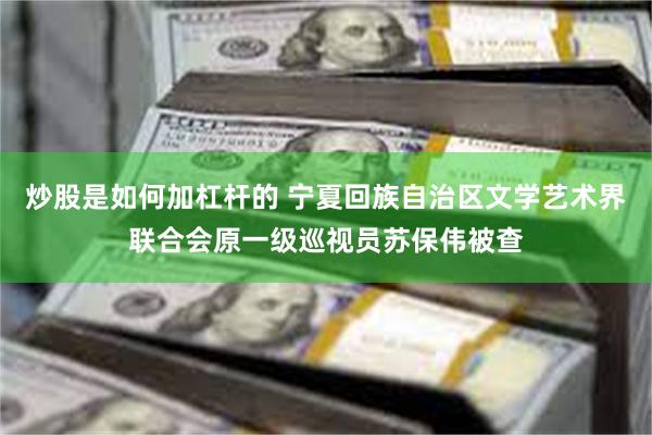 炒股是如何加杠杆的 宁夏回族自治区文学艺术界联合会原一级巡视员苏保伟被查