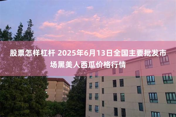股票怎样杠杆 2025年6月13日全国主要批发市场黑美人西瓜价格行情