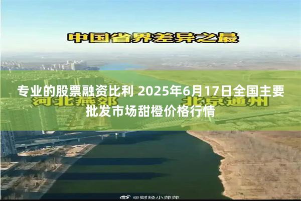 专业的股票融资比利 2025年6月17日全国主要批发市场甜橙价格行情