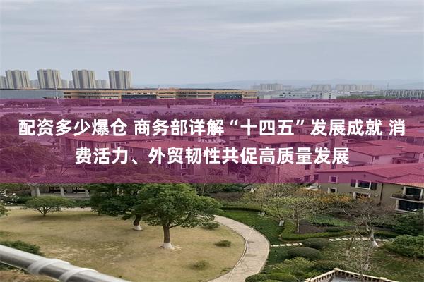 配资多少爆仓 商务部详解“十四五”发展成就 消费活力、外贸韧性共促高质量发展