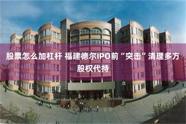 股票怎么加杠杆 福建德尔IPO前“突击”清理多方股权代持