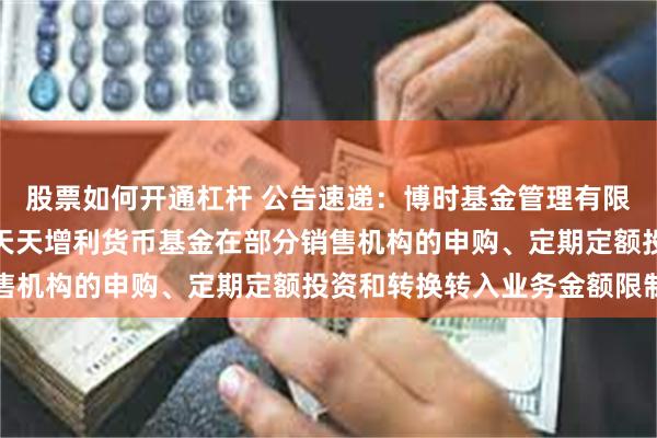 股票如何开通杠杆 公告速递：博时基金管理有限公司关于调整旗下博时天天增利货币基金在部分销售机构的申购、定期定额投资和转换转入业务金额限制